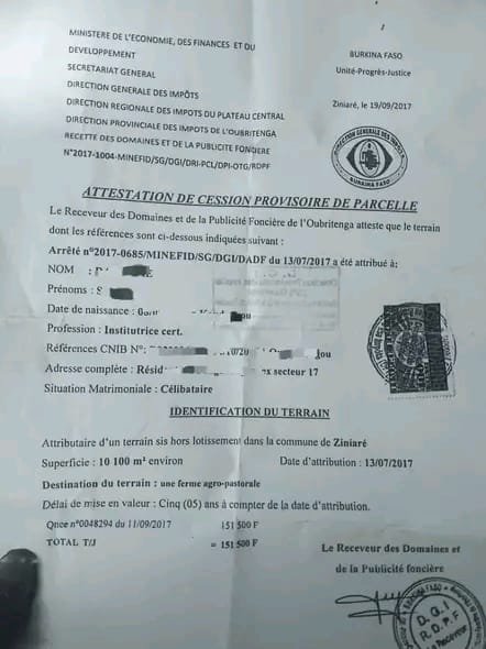 Terrain 1 hectare à vendre – Axe Ziniaré–Dossin